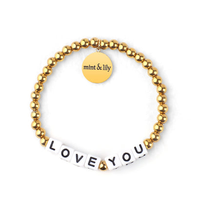 Personalized Waterproof Gold Beaded Bracelet