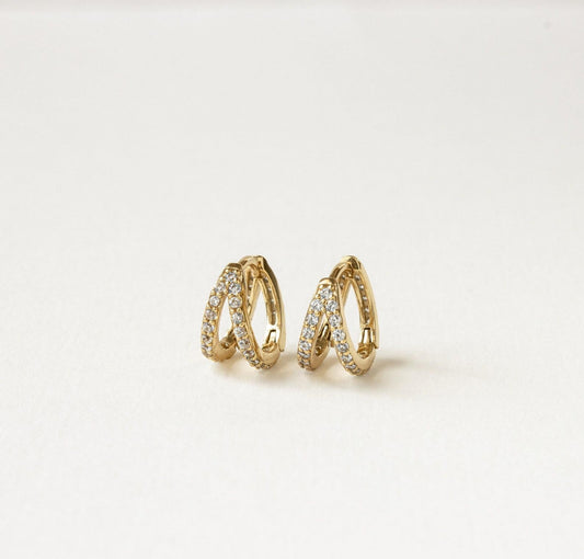 Double Pave Hoop Earrings