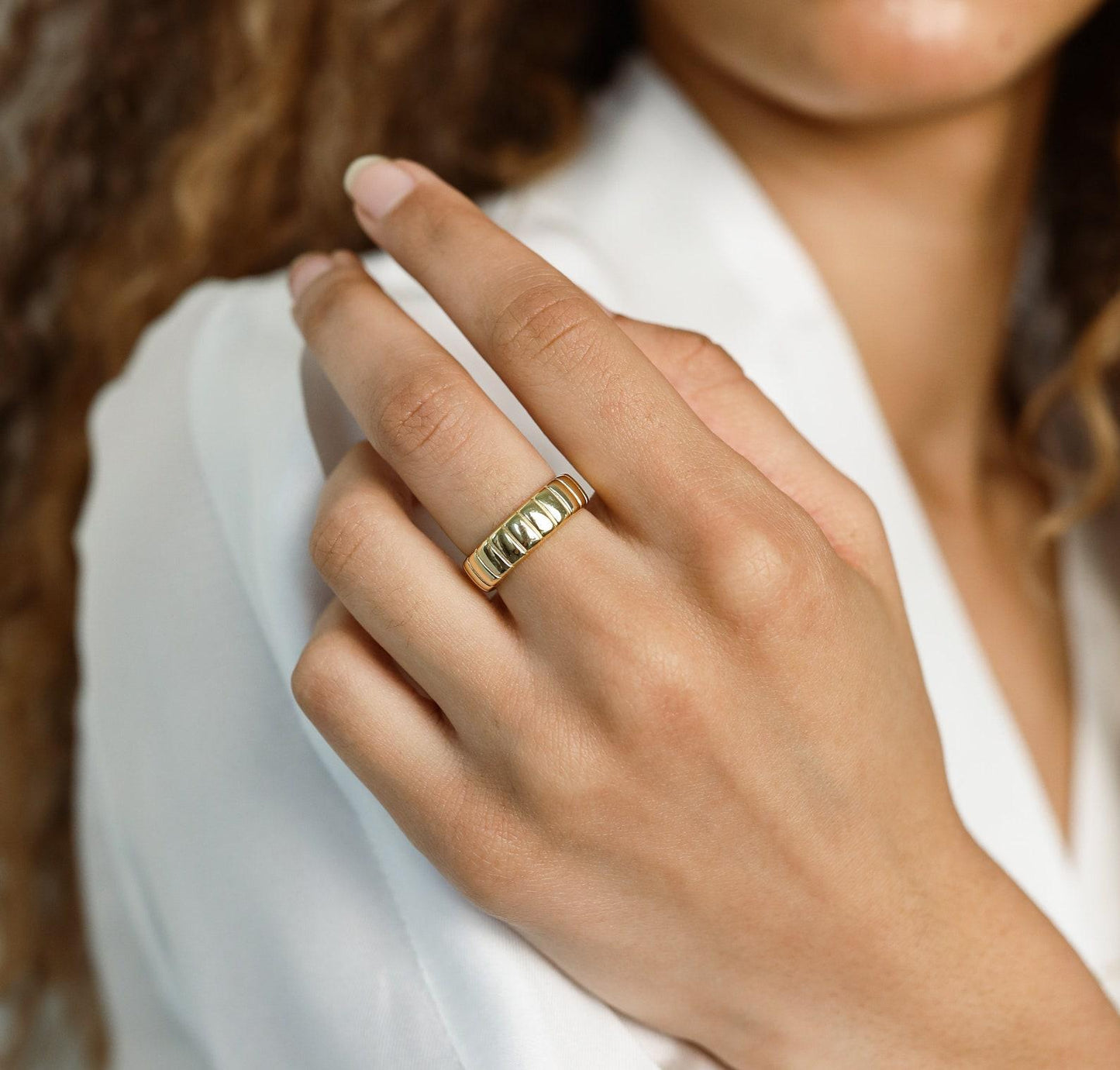 Thick Gold Minimalist Statement Ring