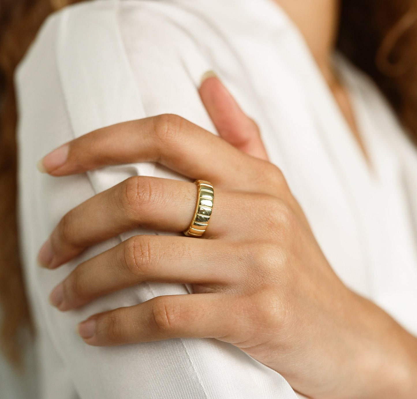 Thick Gold Minimalist Statement Ring