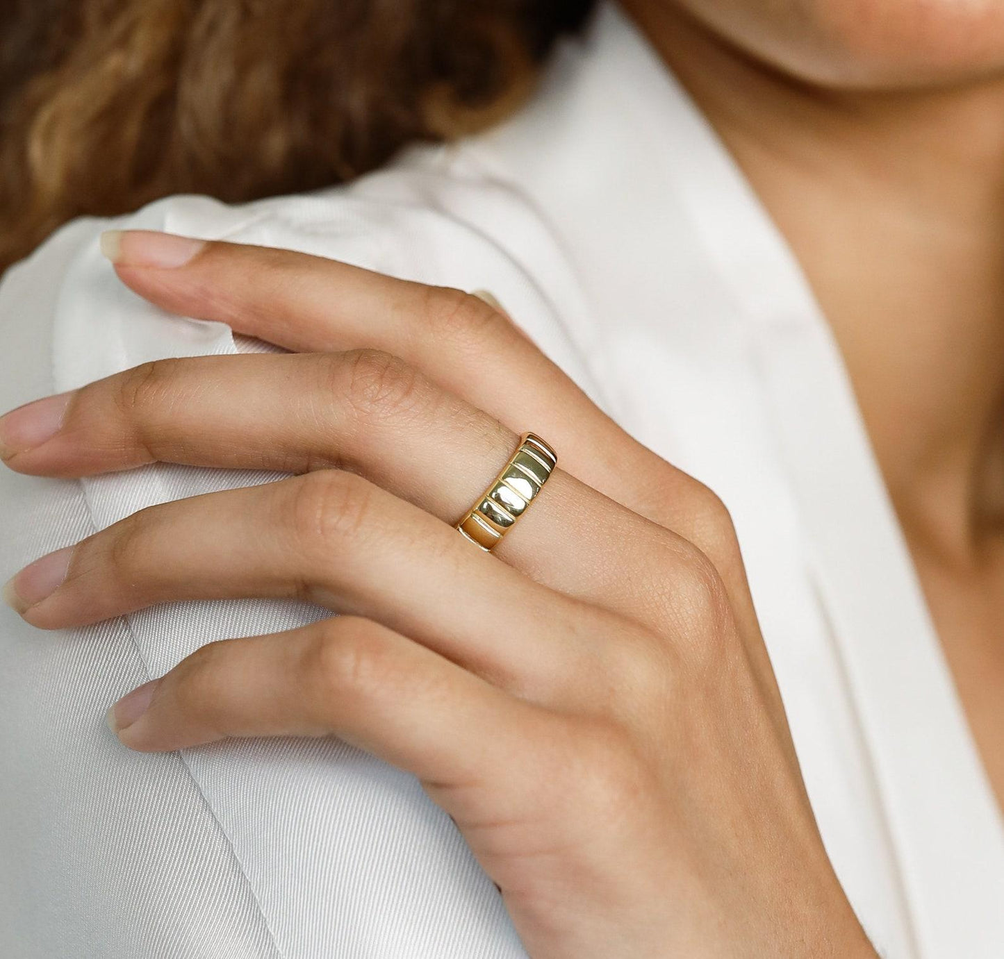 Thick Gold Minimalist Statement Ring