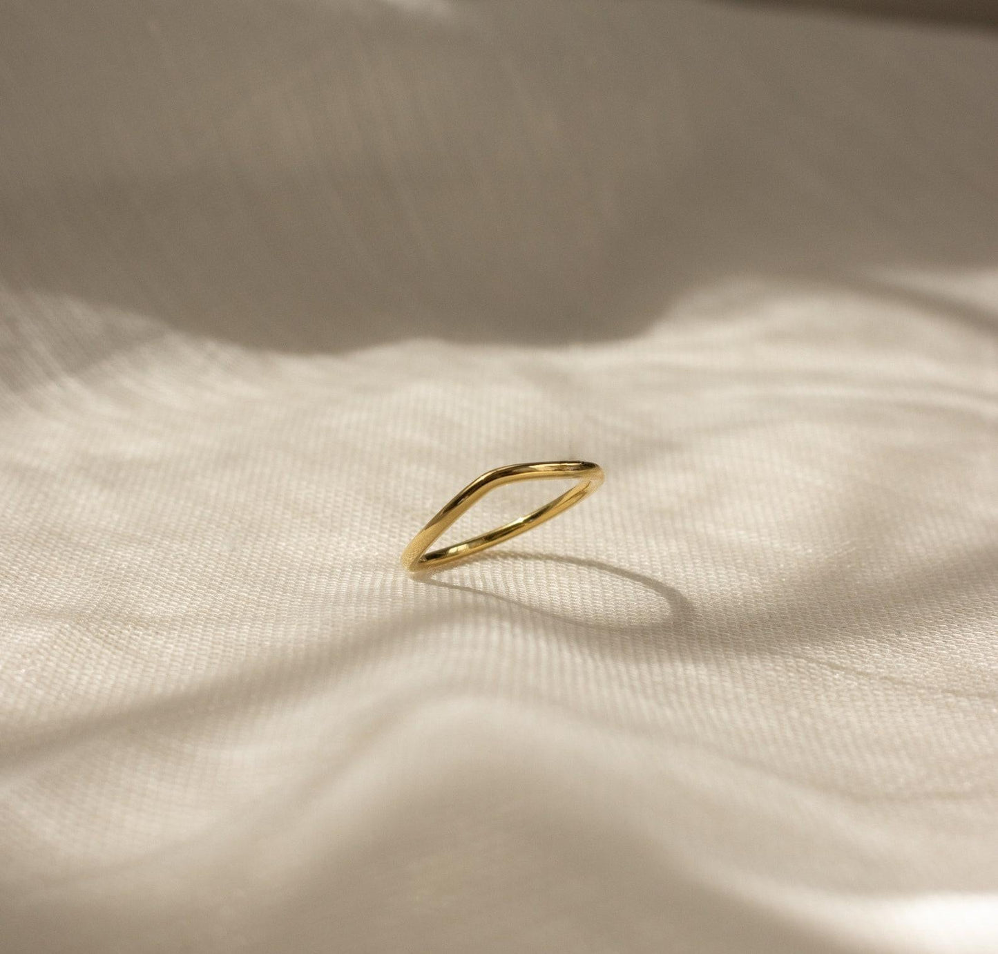 Gold and Sterling Silver Dainty Wave Ring