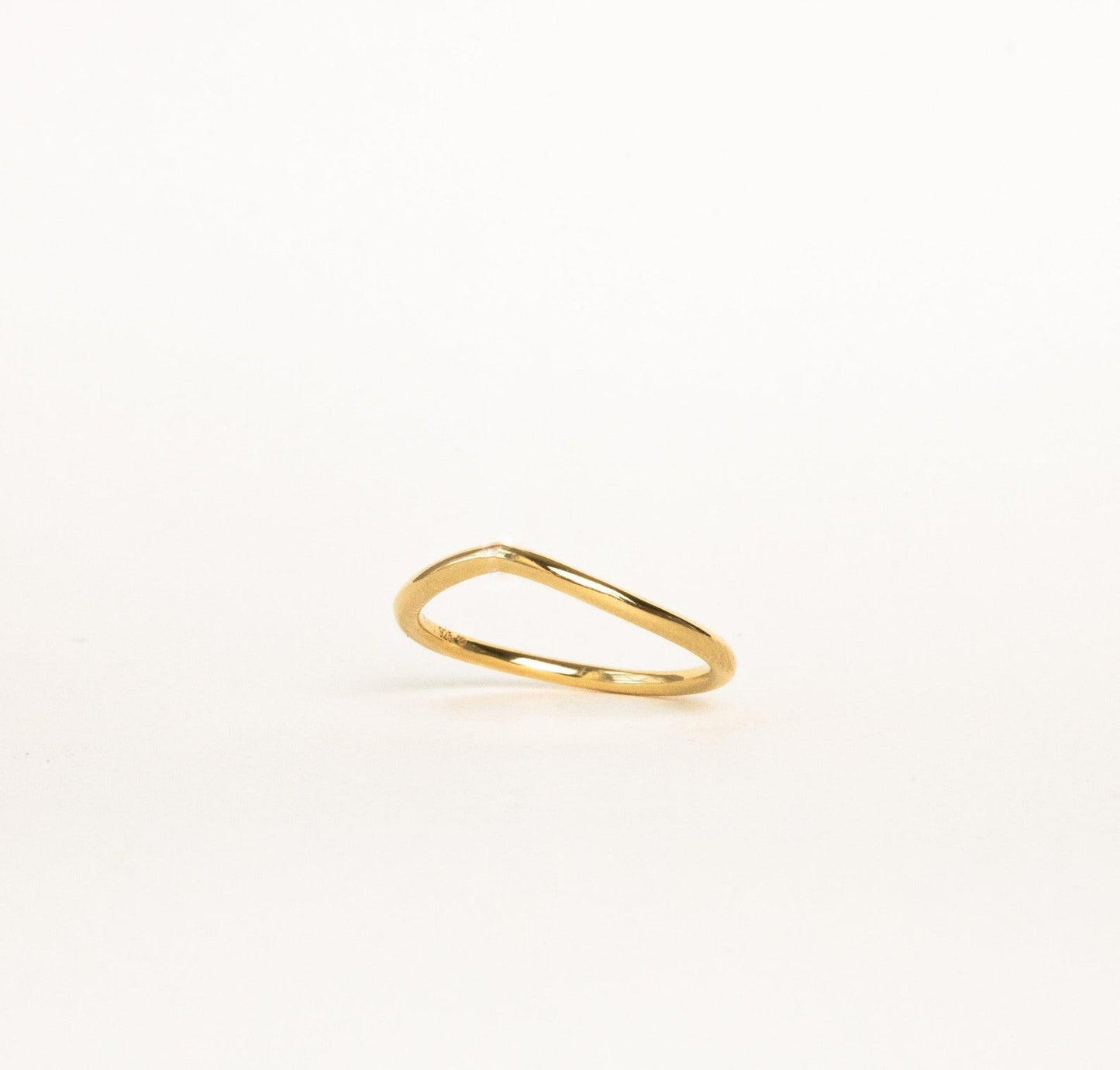 Gold and Sterling Silver Dainty Wave Ring