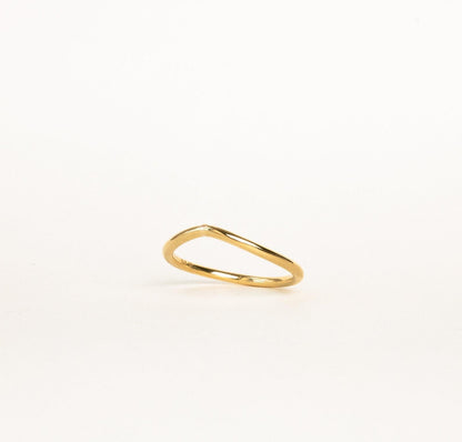 Gold and Sterling Silver Dainty Wave Ring