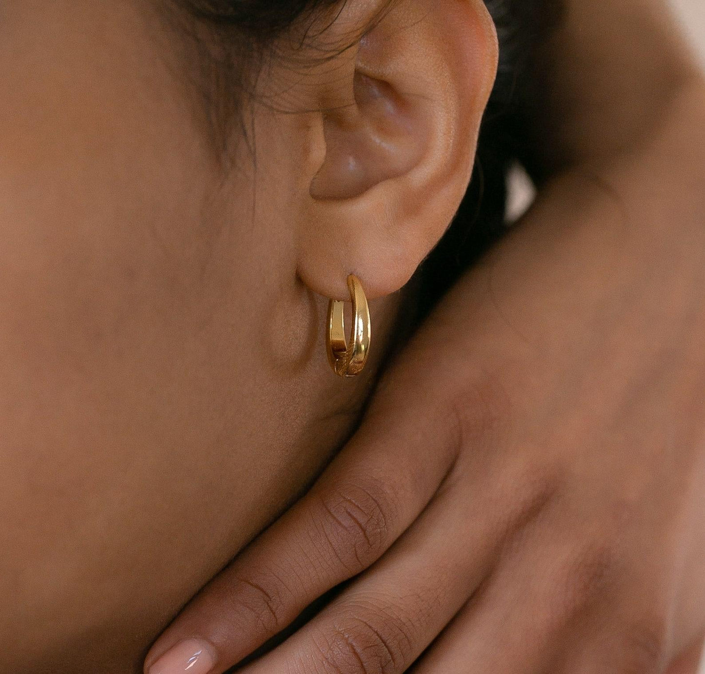 Chunky Gold Hinged Hoop Earrings