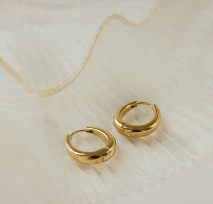 Small Gold and Silver Minimalist Hoop Earrings