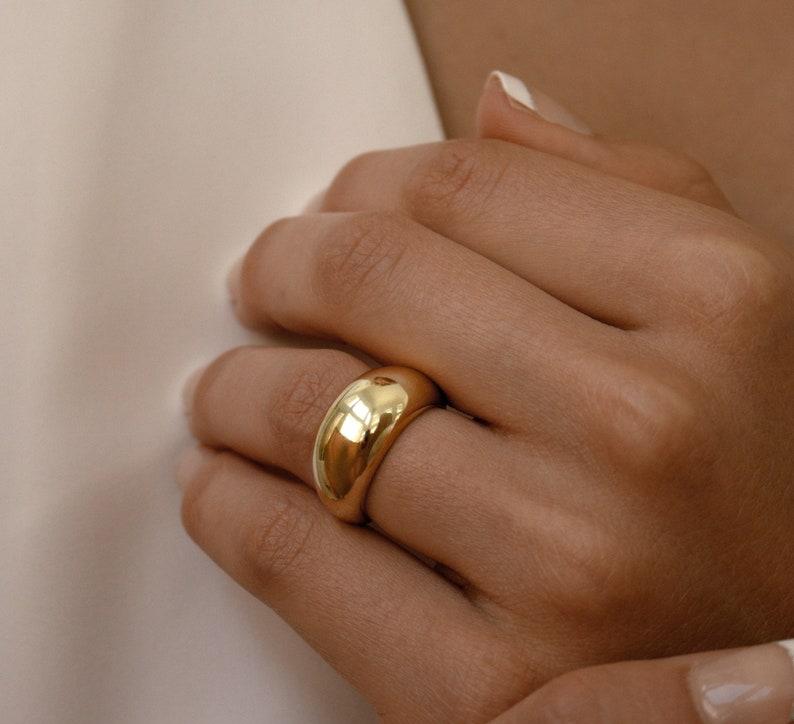 Gold Dome Minimalist Statement Ring