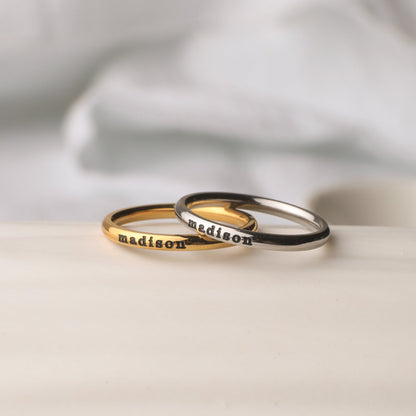 Personalized 2mm Engraved Stacking Ring