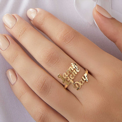 Personalized Triple Name Ring