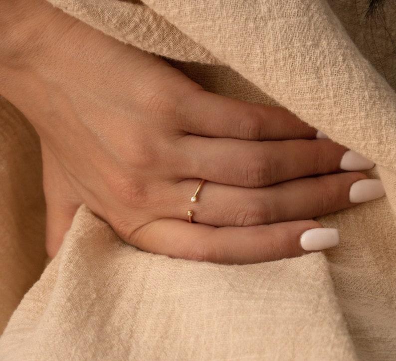 Dainty Open Diamond Cuff Ring