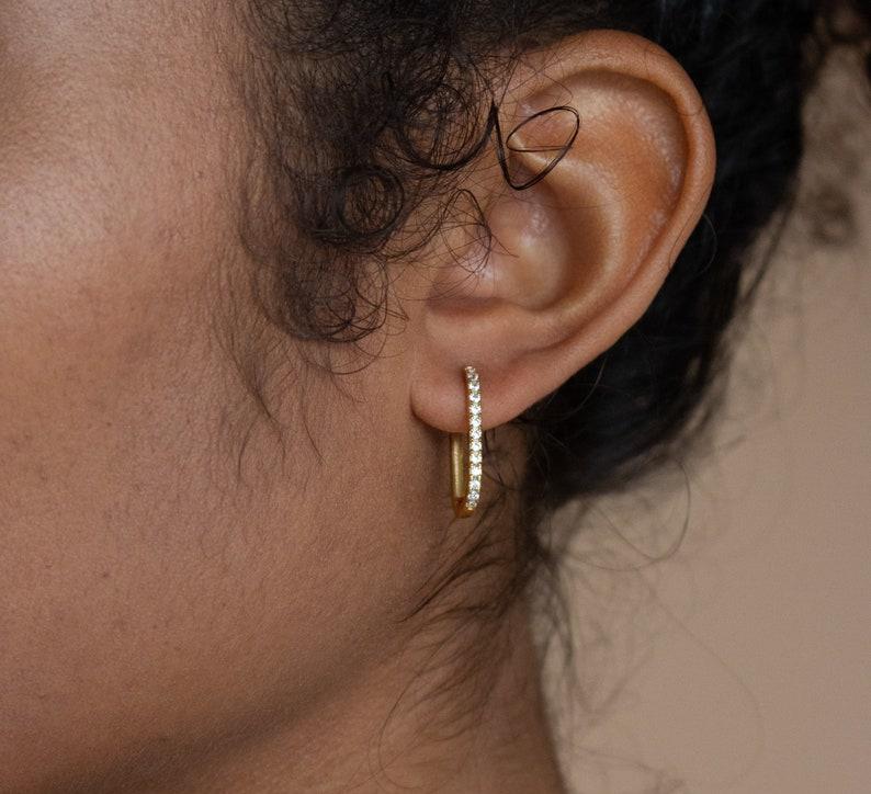 Gold Cable Chain Diamond Earrings