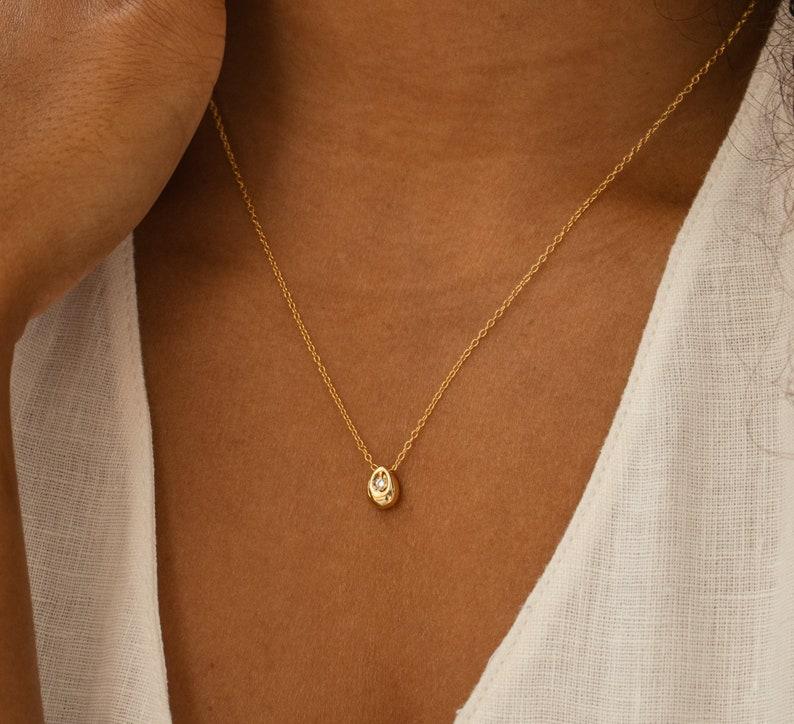 Teardrop Dainty Nugget Necklace