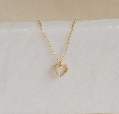 Personalized Pave Diamond Heart Necklace