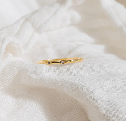 Minimalist Gold Diamond Stacking Ring