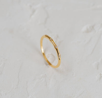 Minimalist Gold Diamond Stacking Ring