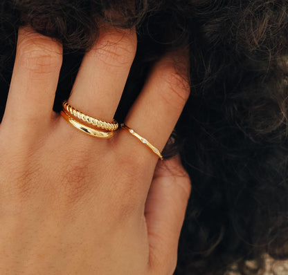 Minimalist Gold Diamond Stacking Ring