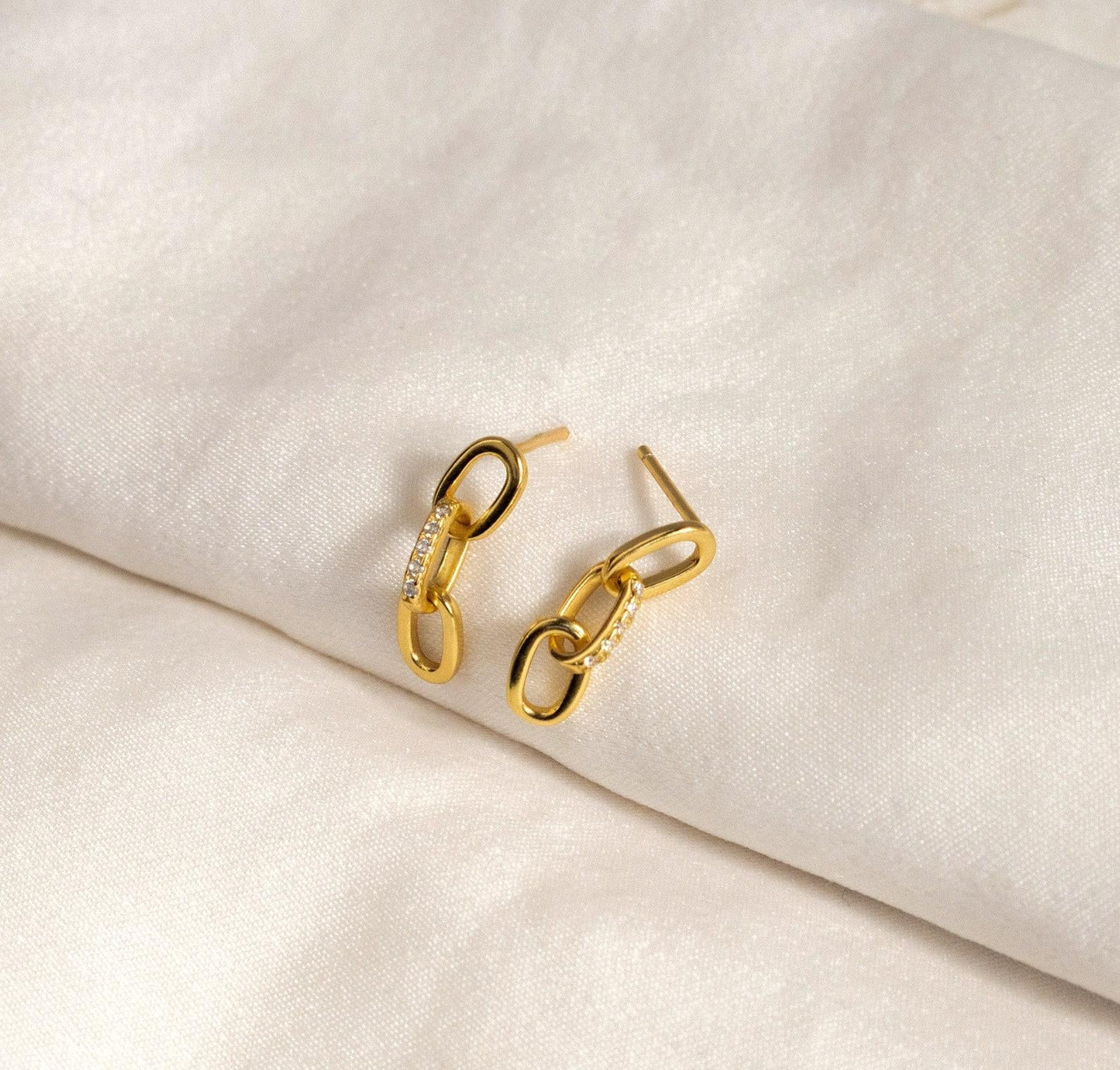 Minimalist Link Chain Earrings Set