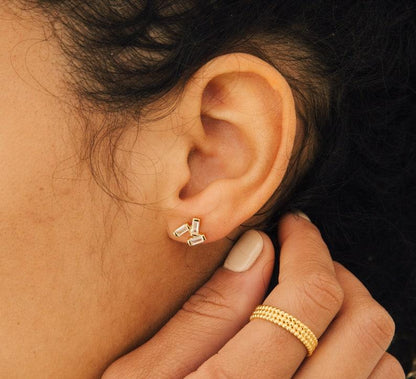 Baguette Diamond Stud Earrings