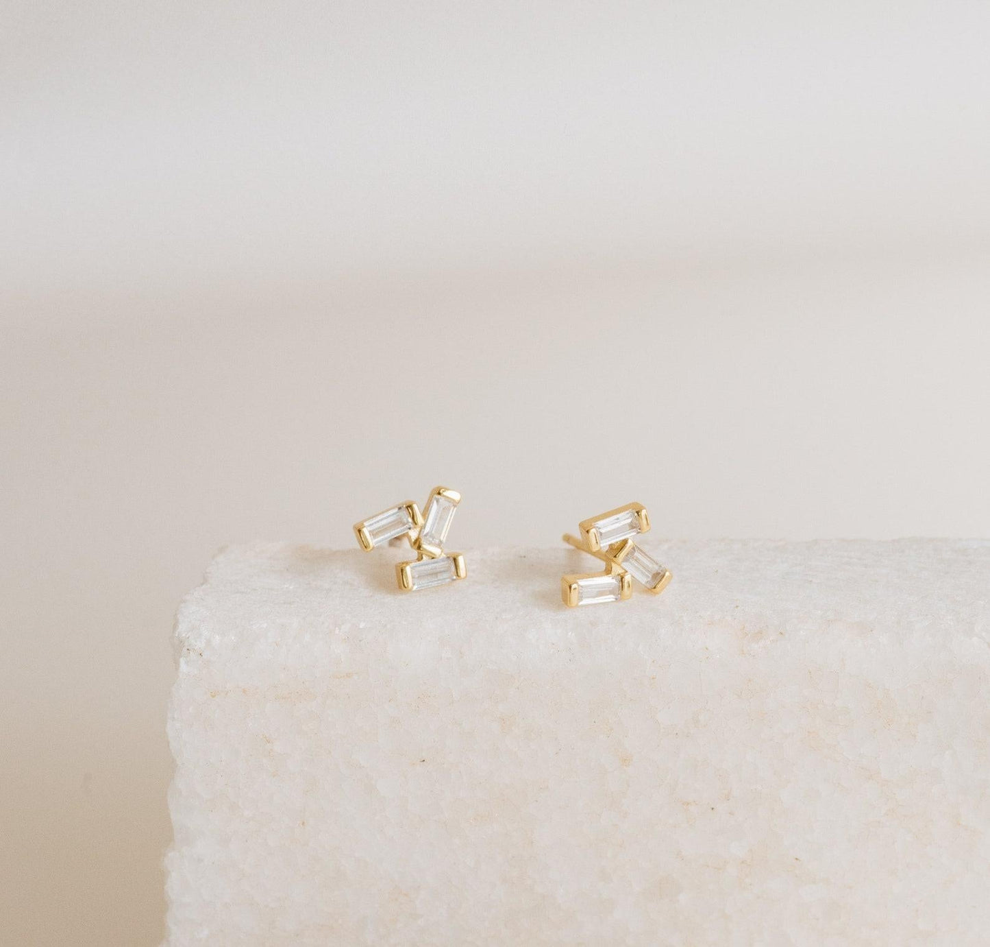 Baguette Diamond Stud Earrings