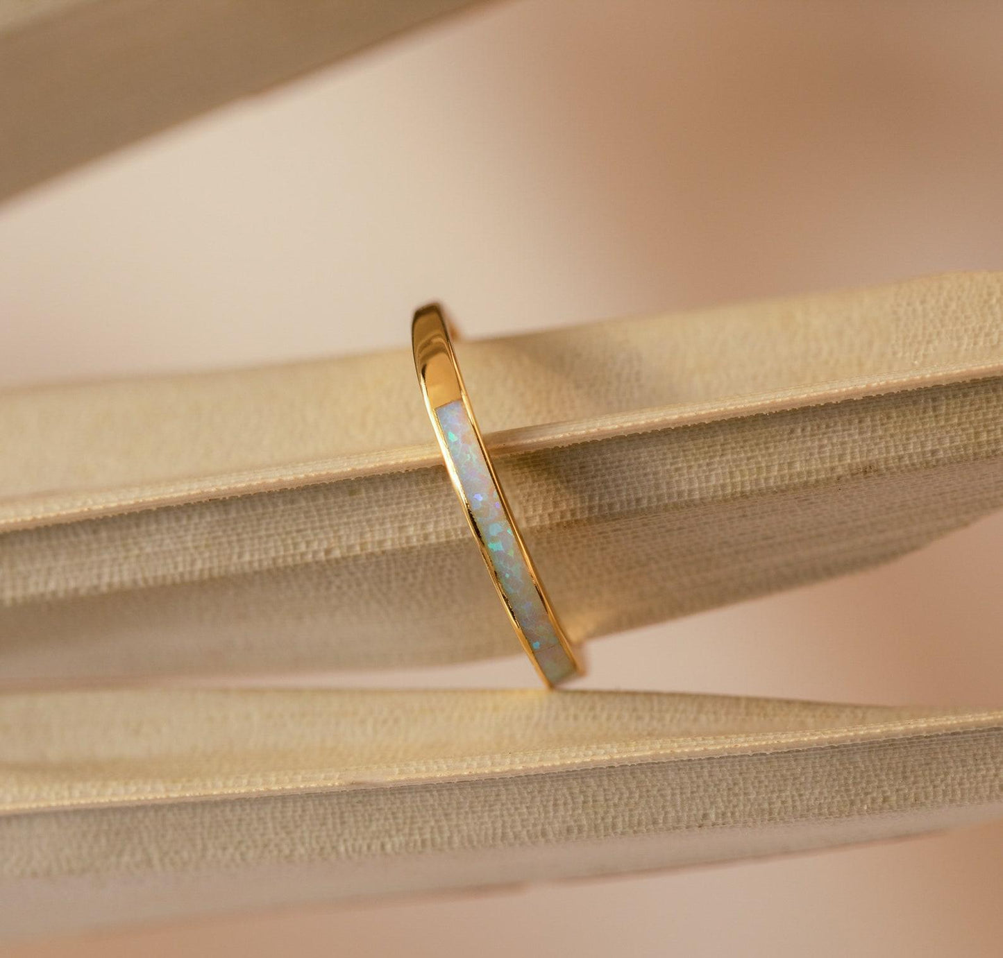 Personalized Opal Inlay Vintage Engagement Ring