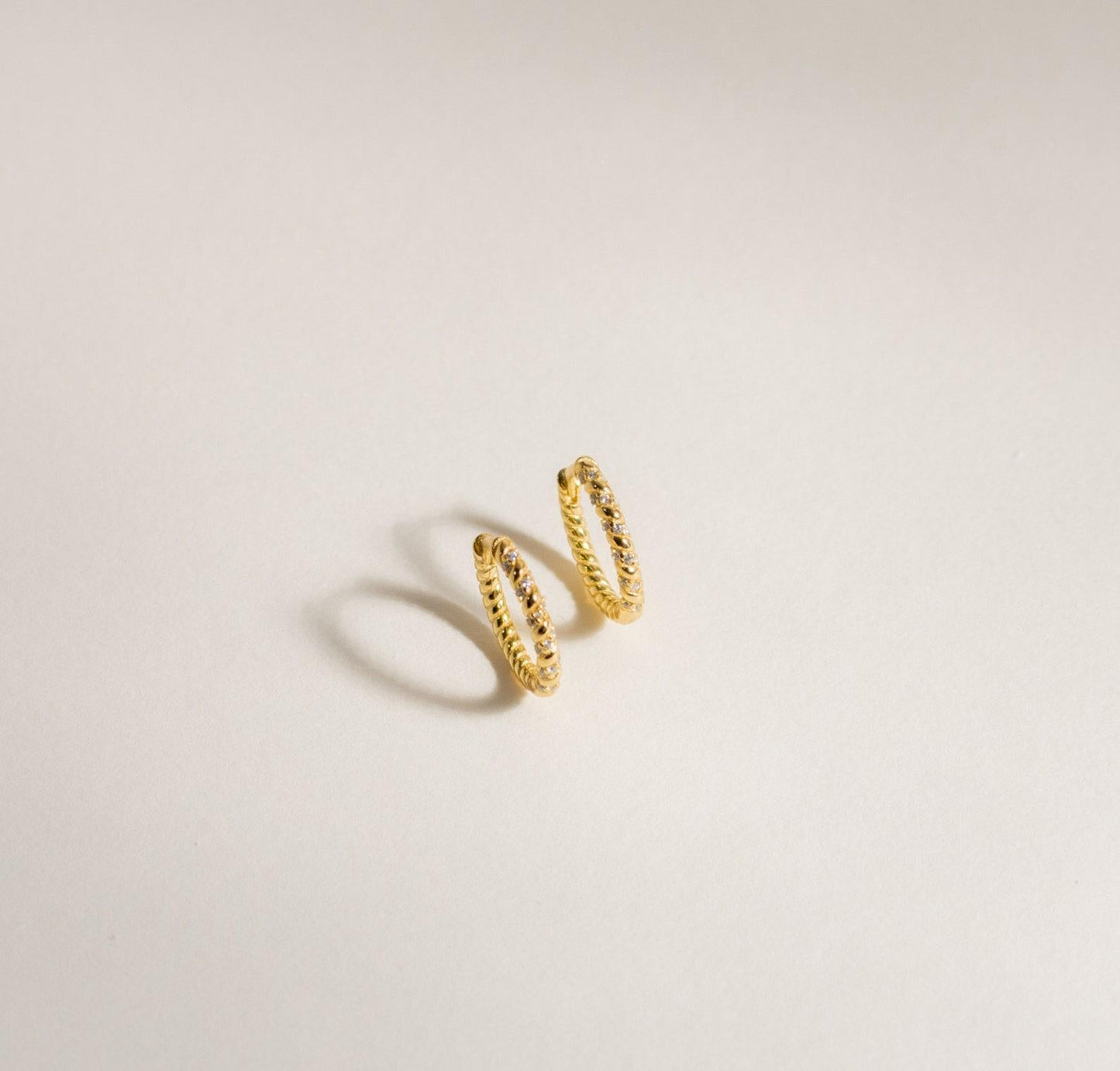 Small Pave Twisted Hoop Earrings