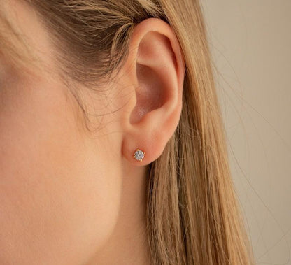 4mm Diamond Minimalist Stud Earrings