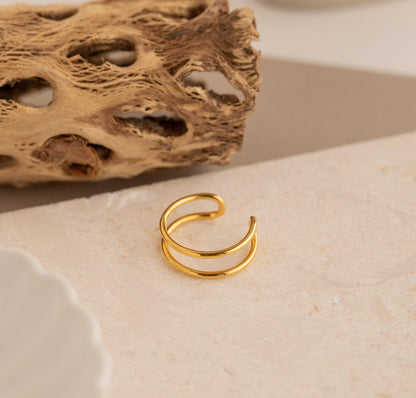 Minimalist Adjustable Double Band Ring