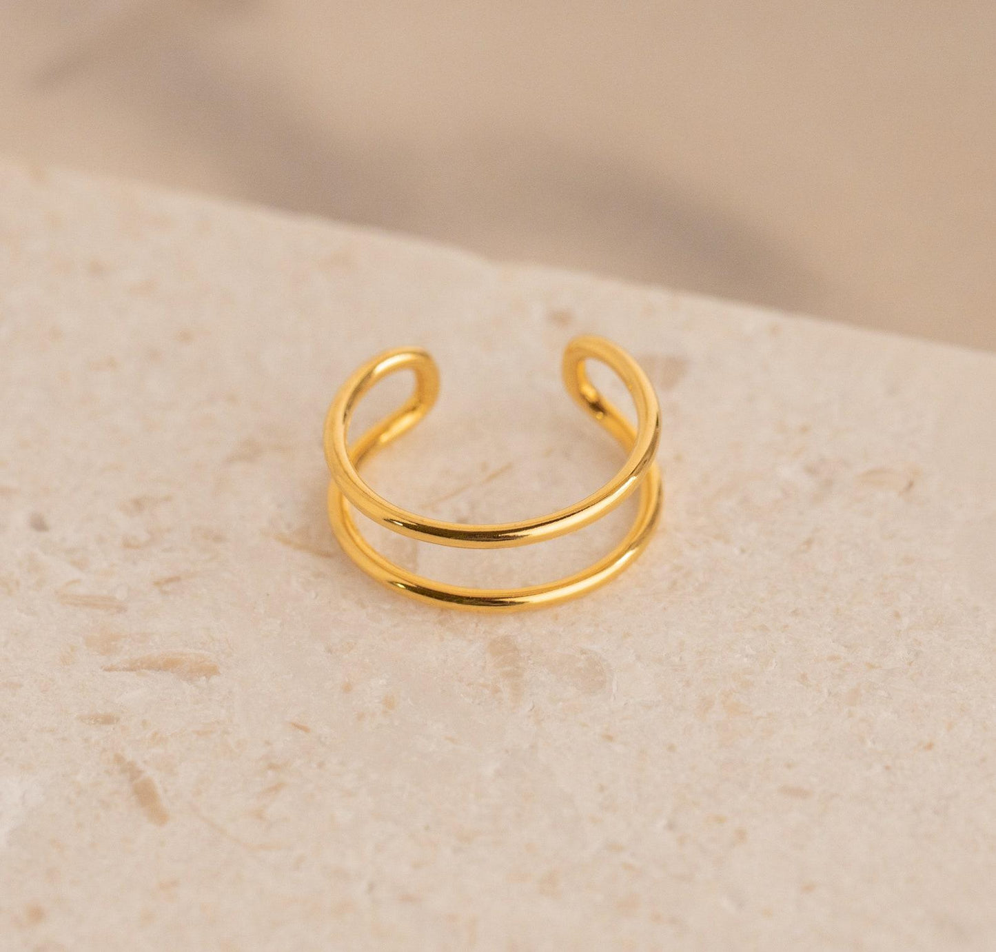 Minimalist Adjustable Double Band Ring