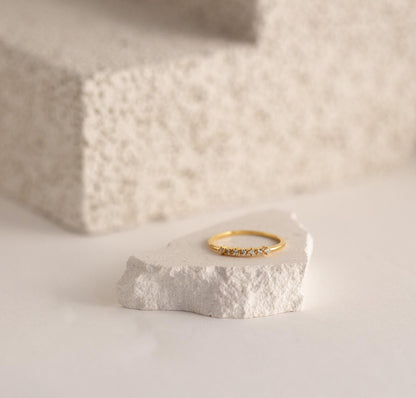 Dainty Thin Gold Diamond Engagement Ring