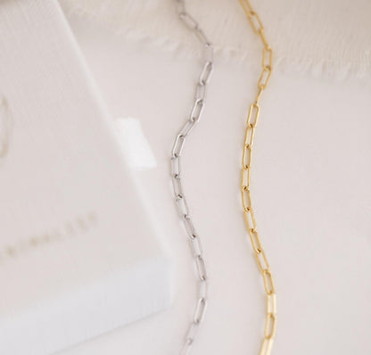 Gold and Silver Paperclip Chain Bracelet