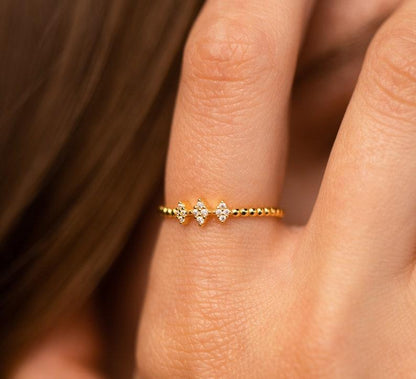 Customized Gold Geometric Stacking Ring