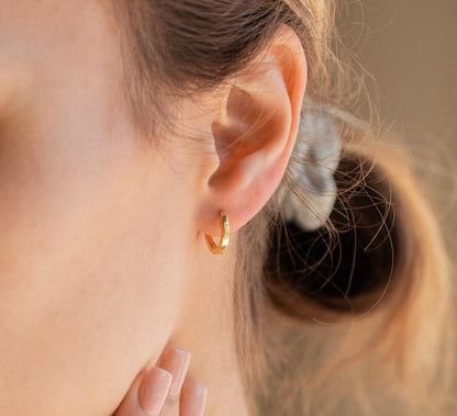 Minimalist Gold and Silver Huggie Earrings