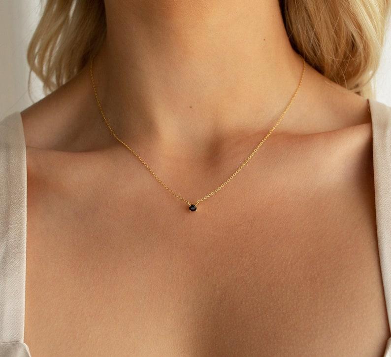 Personalized Onyx Dainty Charm Necklace