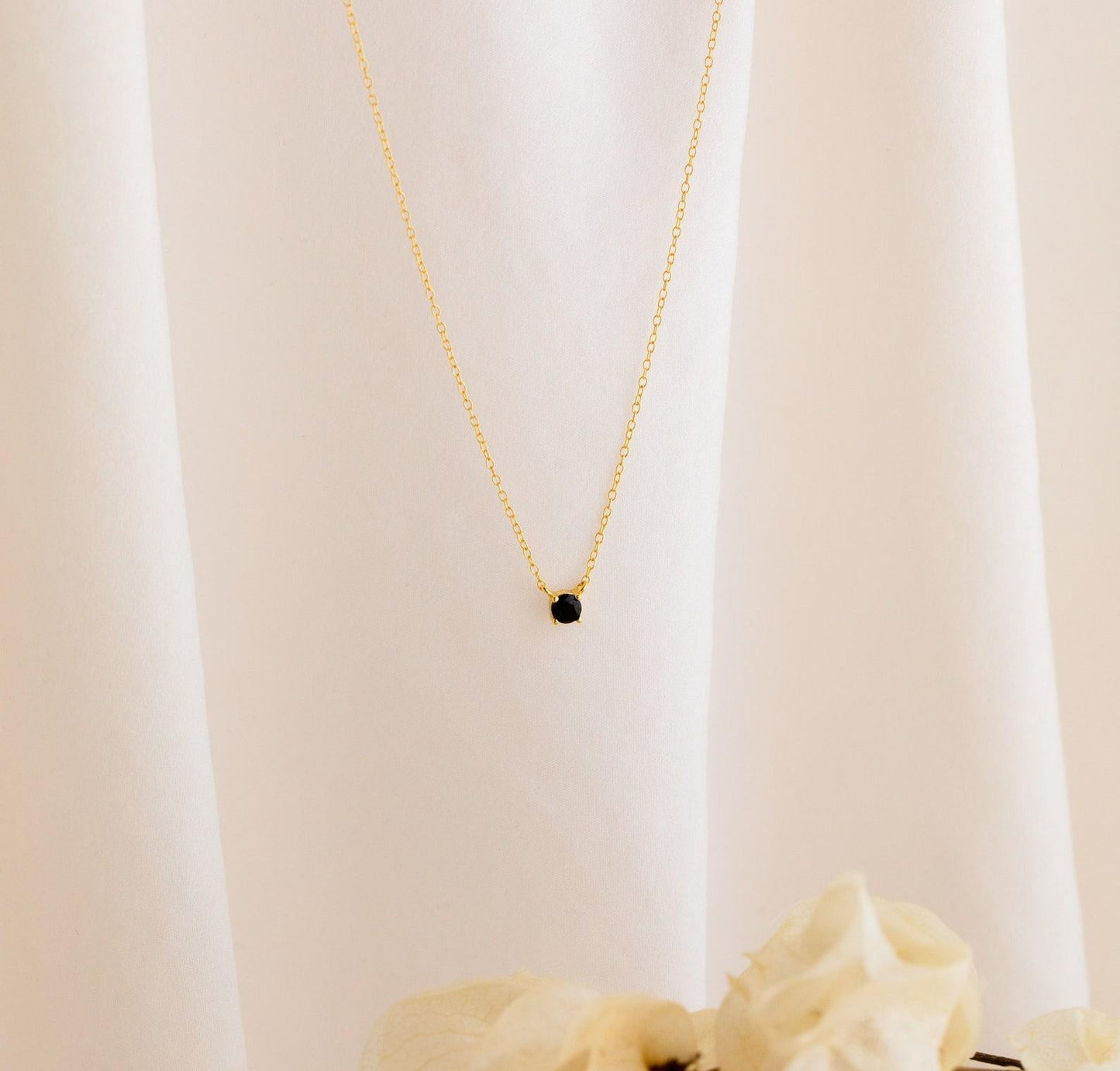 Personalized Onyx Dainty Charm Necklace