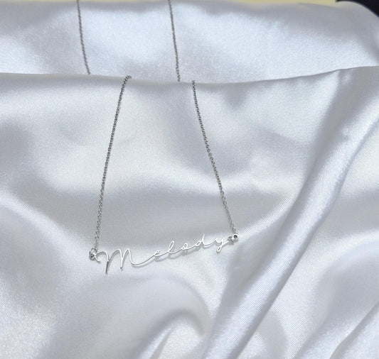 Custom Minimalist Silver Name Necklace