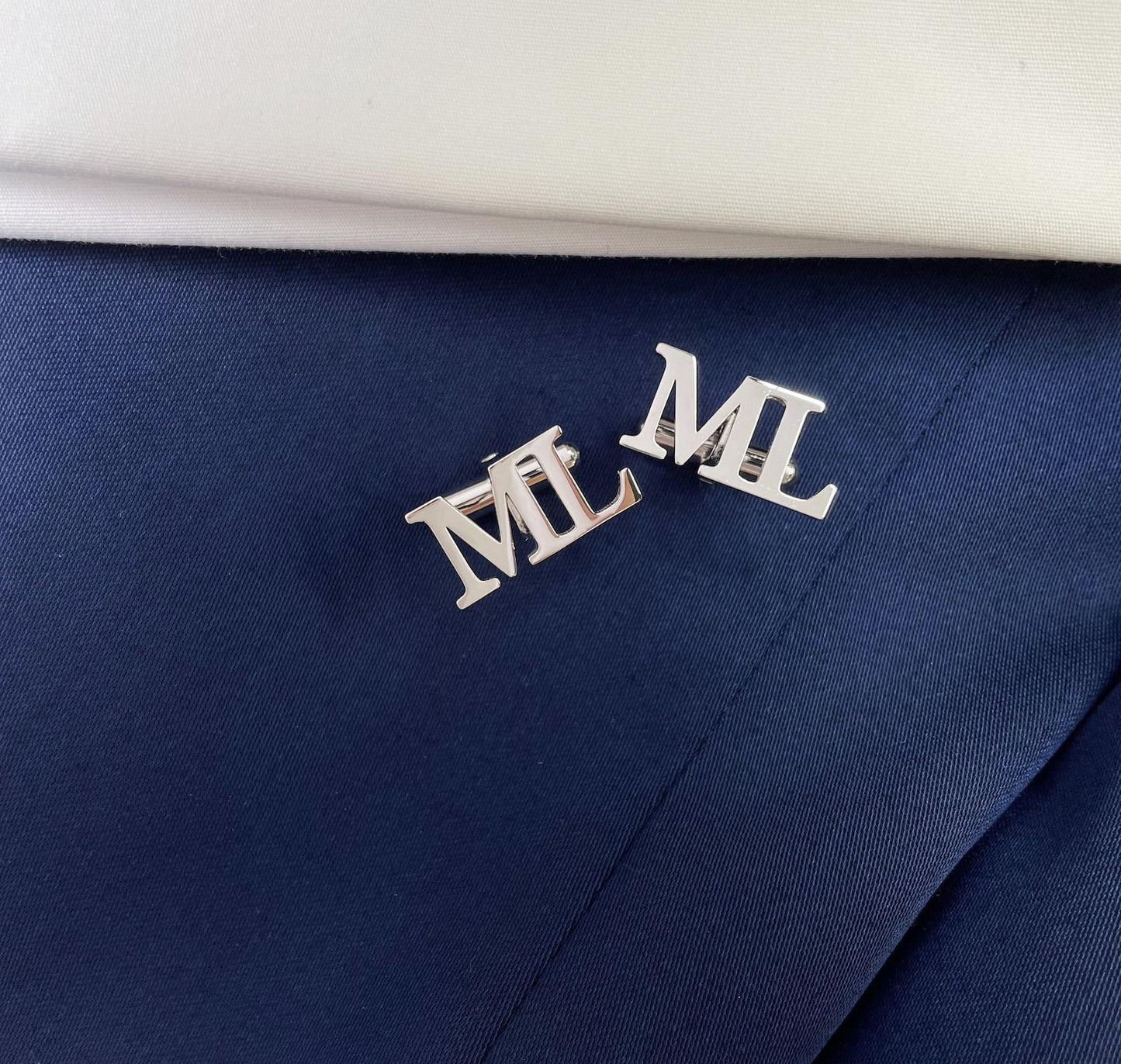 Customized Sterling Silver Initial Cufflinks