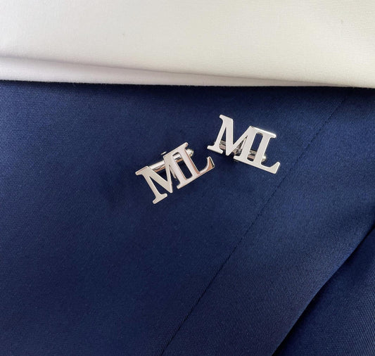 Customized Sterling Silver Initial Cufflinks