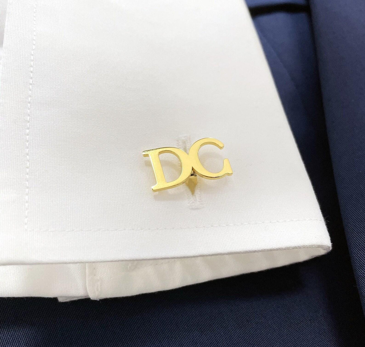 Customized Sterling Silver Initial Cufflinks