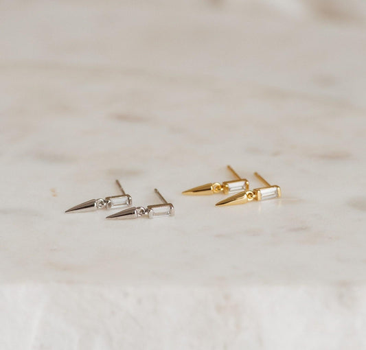 Diamond Spike Dangle Earrings