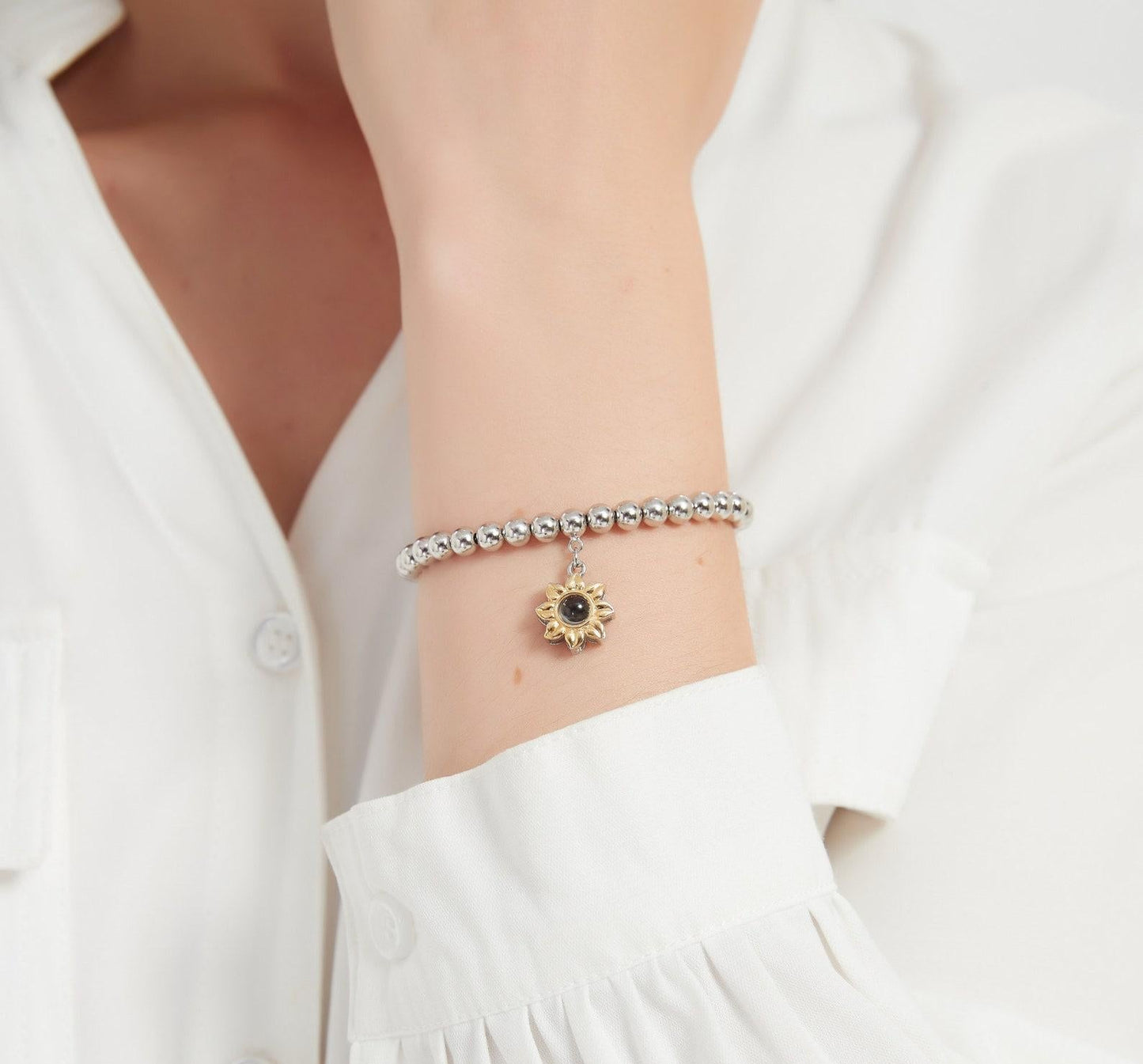 Personalized Sunflower Projection Bracelet