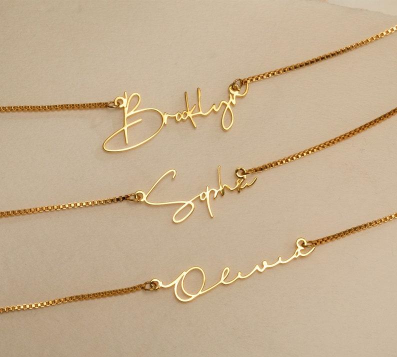 Custom Gold Name Necklace with Box Chain