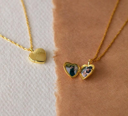 Personalized Initial Heart Locket Necklace