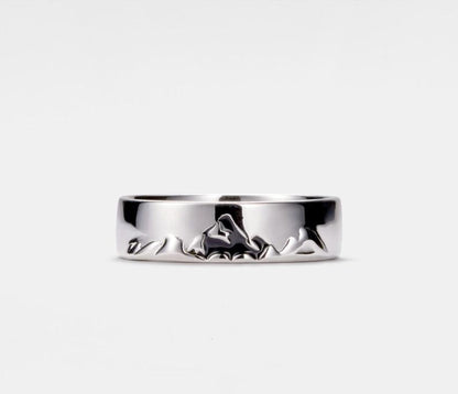 Mountain Ocean Couple Ring for Long Distance