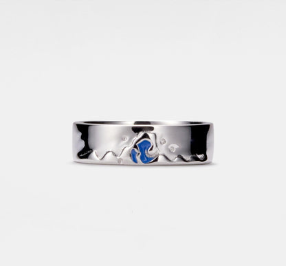 Mountain Ocean Couple Ring for Long Distance