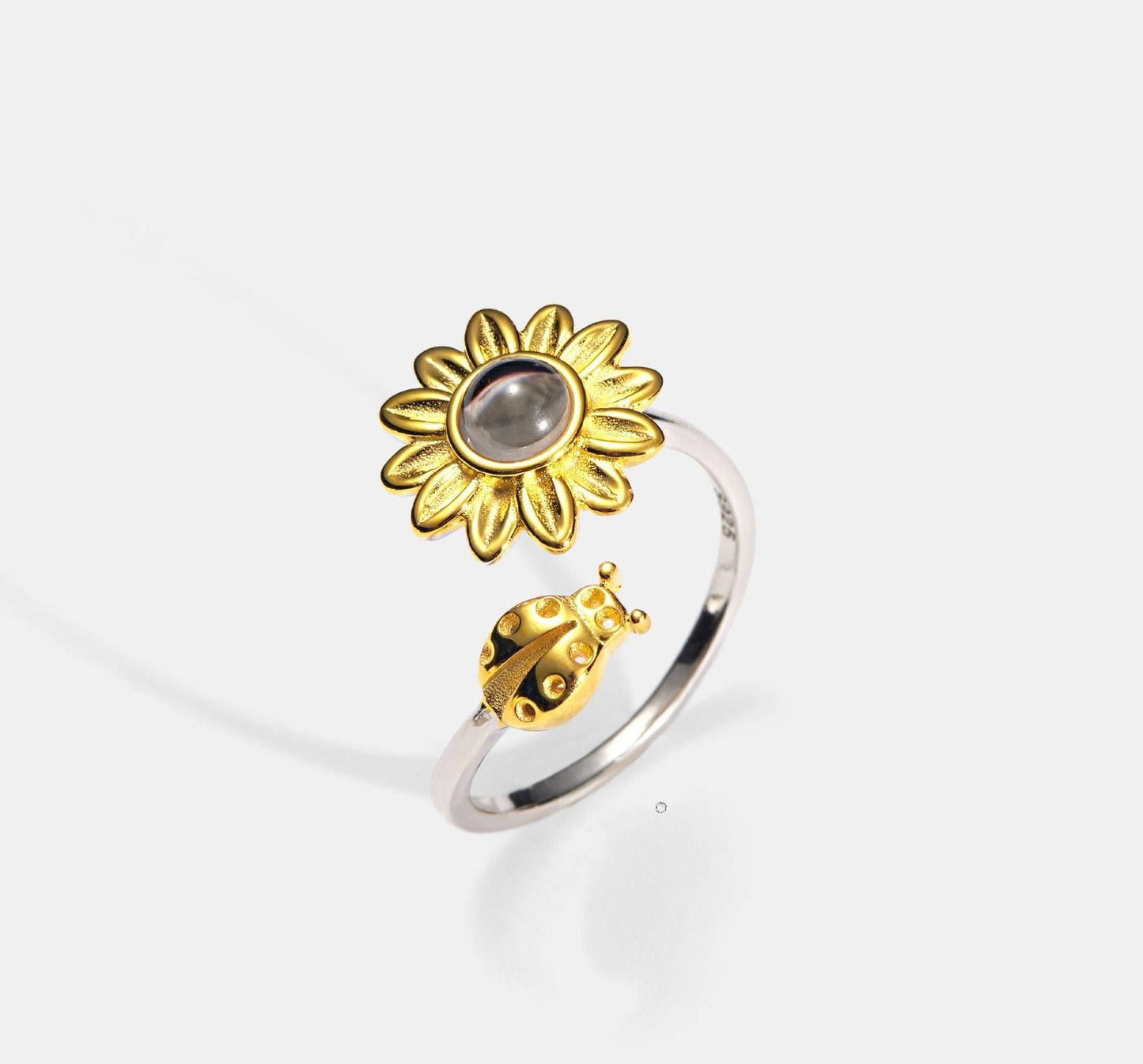 Custom Photo Projection Sunflower Ring