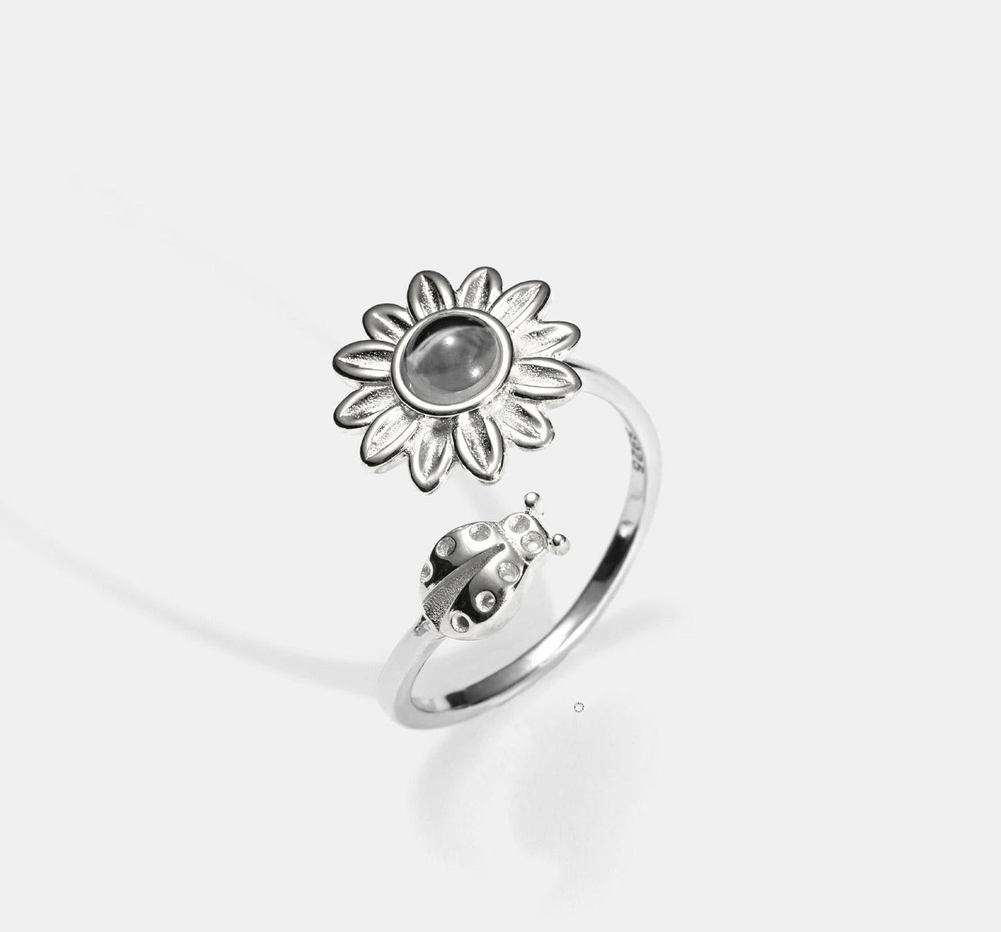 Custom Photo Projection Sunflower Ring