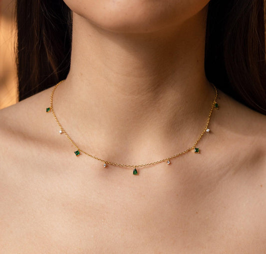 Emerald Station Dainty Diamond Necklace