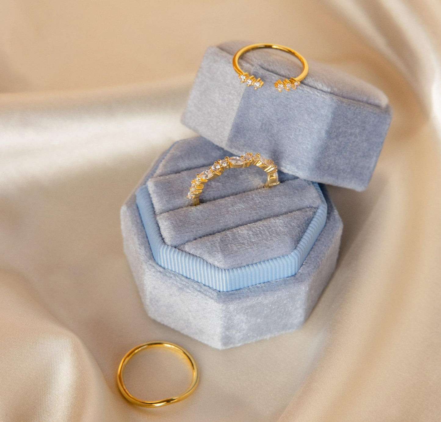 Mystery Minimalist Ring Box with Dainty Rings