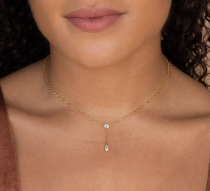 Minimalist Diamond Dangle Necklace