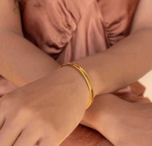 Personalized Gold Silver Minimalist Cuff Bracelet